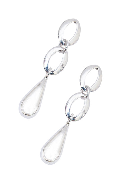 EARRINGS DOUBLE OVAL WITH DROP