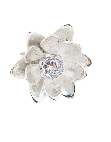 RING FLOWER WITH ZIRCONIA