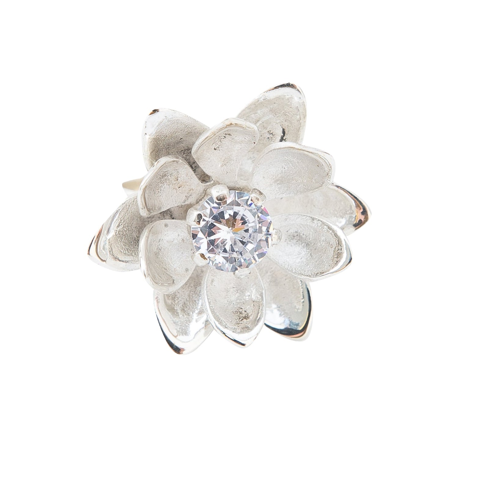 RING FLOWER WITH ZIRCONIA