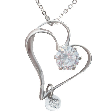 NECKLACE DOUBLE HEART WITH ZIRCONIA