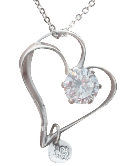 NECKLACE DOUBLE HEART WITH ZIRCONIA