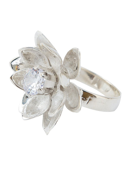 RING FLOWER WITH ZIRCONIA