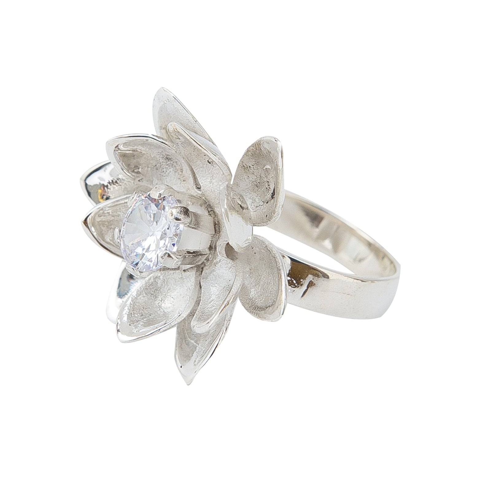 RING FLOWER WITH ZIRCONIA