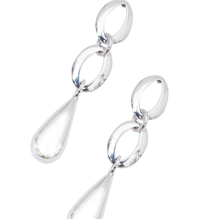 EARRINGS DOUBLE OVAL WITH DROP