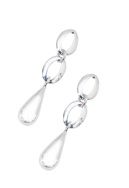 EARRINGS DOUBLE OVAL WITH DROP