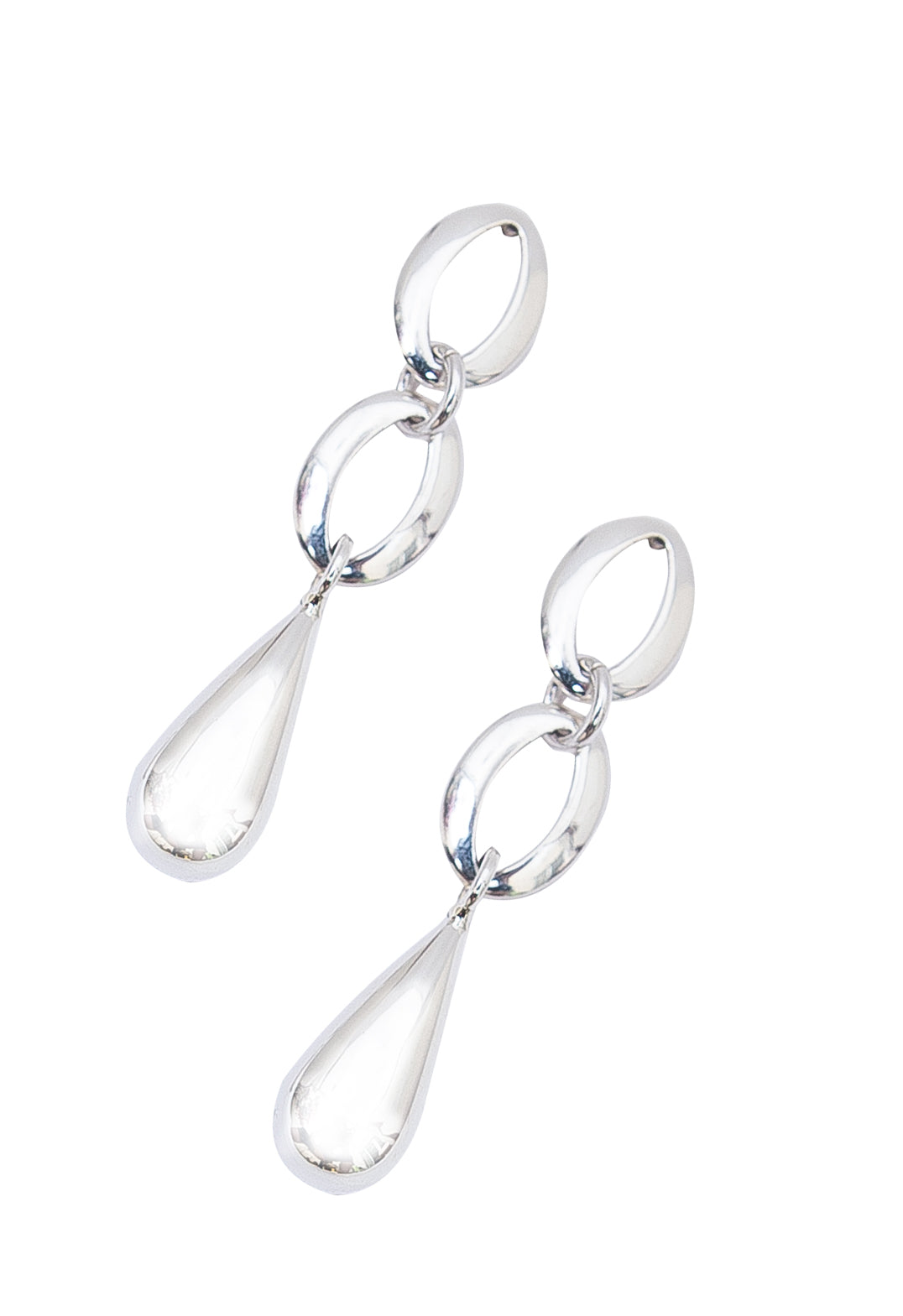 EARRINGS DOUBLE OVAL WITH DROP