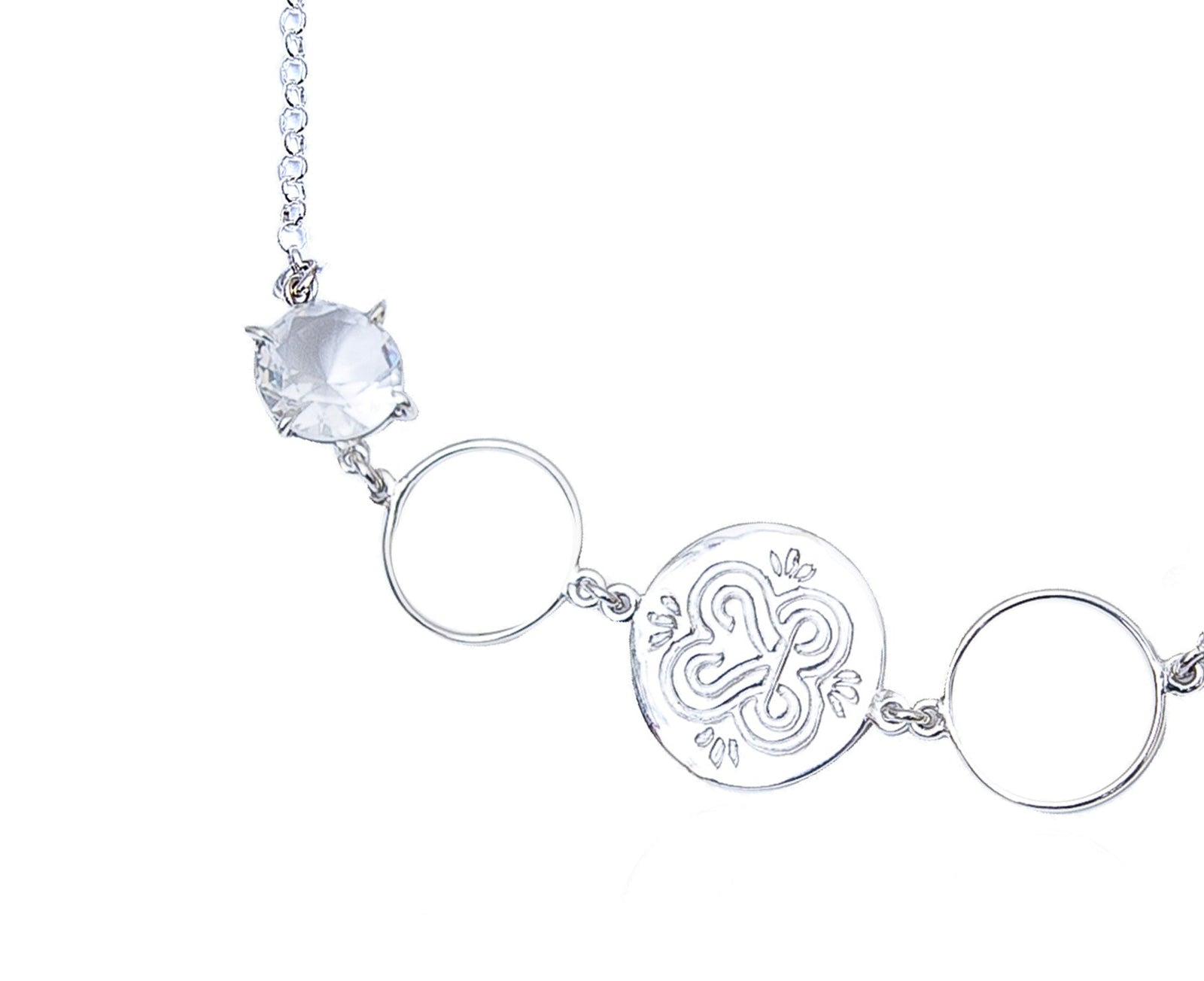 NECKLACE WITH RINGS AND ZIRCONIA