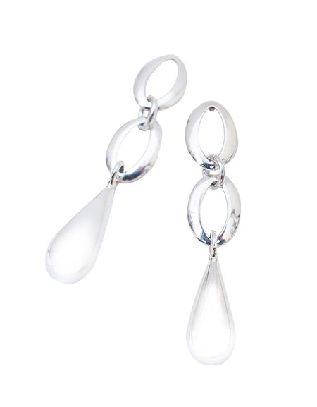 EARRINGS DOUBLE OVAL WITH DROP