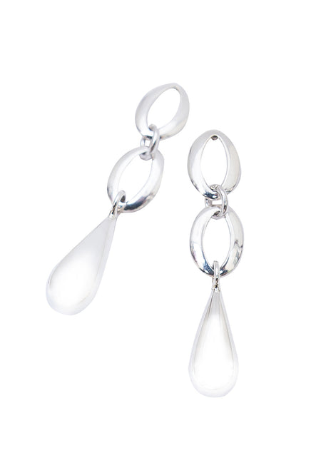 EARRINGS DOUBLE OVAL WITH DROP