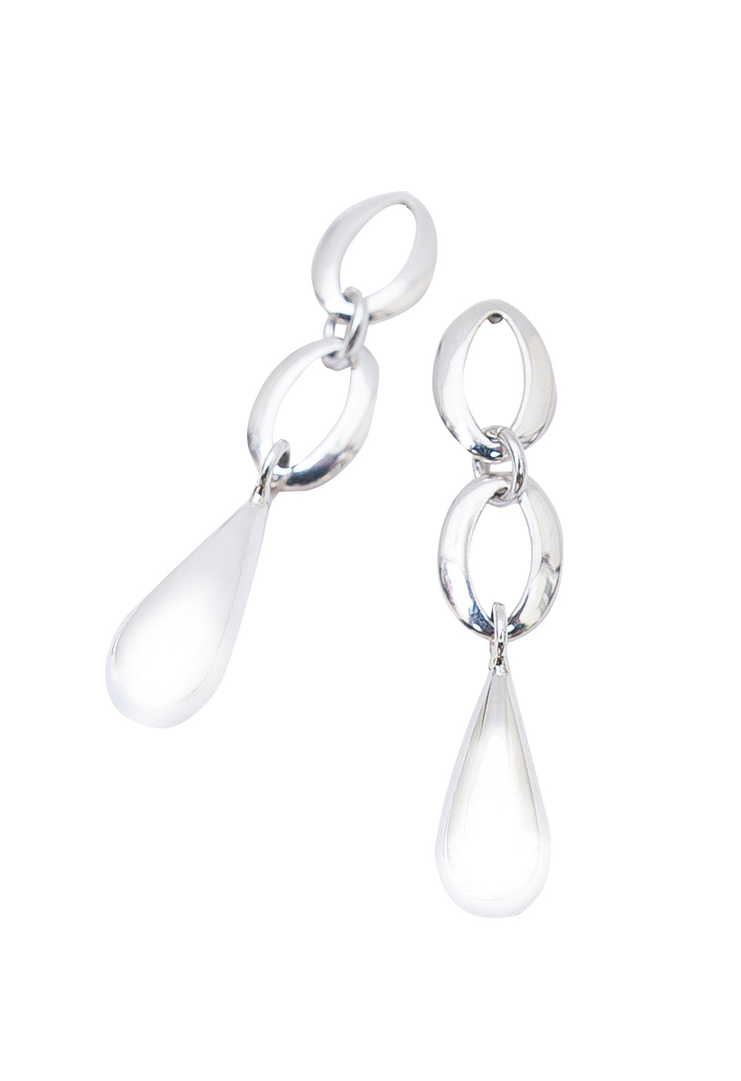 EARRINGS DOUBLE OVAL WITH DROP
