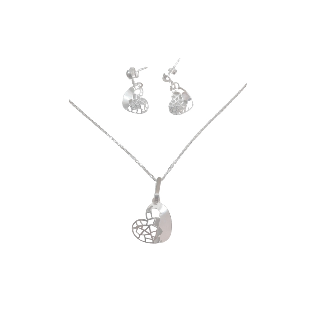 PACK HEART PENDING AND EARRING