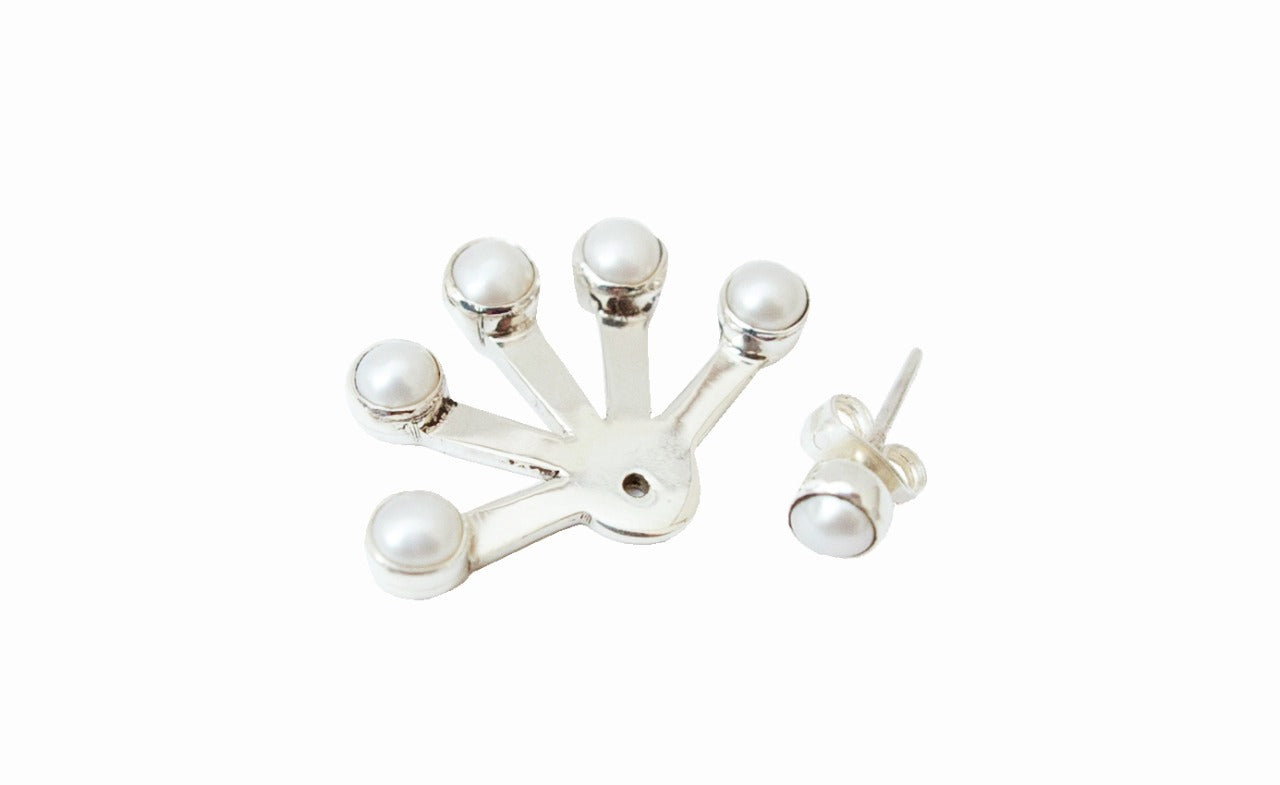 EARRINGS FAN WITH PEARL