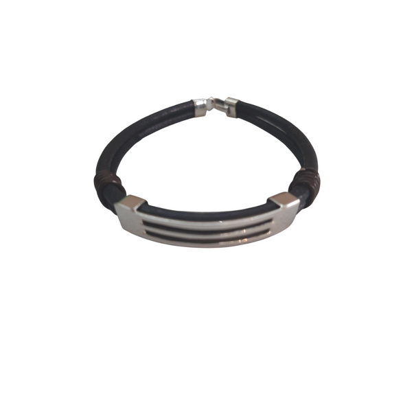 TWO-STRAND BRACELET WITH SLOTTED PLATE