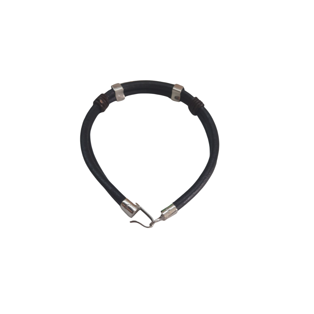 TWO-STRAND BRACELET WITH SLOTTED PLATE